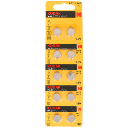 Купить Батарейка Kodak MAX LR43 (AG12/G12/LR1142/386A/186) в интернет-магазине DNS. Характеристики, цена Kodak MAX | 4741254.