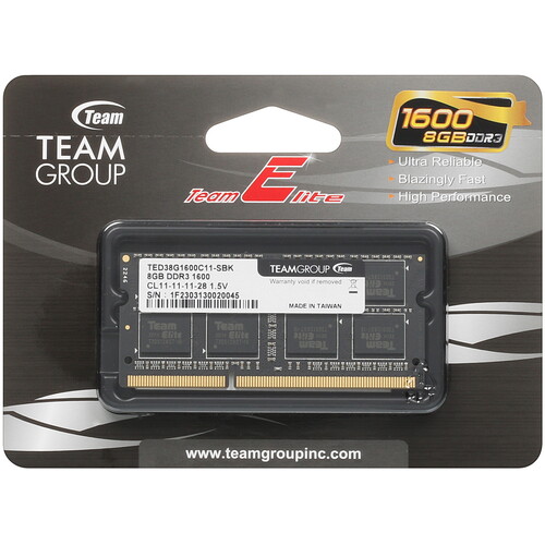 Купить Оперативная память SODIMM Team Group ELITE [TED38G1600C11-S01] 8 ГБ в интернет-магазине DNS. Характеристики, цена Team Group ELITE | 9914606.