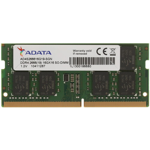 Купить Оперативная память SODIMM ADATA [AD4S266616G19-SGN] 16 ГБ в интернет-магазине DNS. Характеристики, цена ADATA | 4814390.
