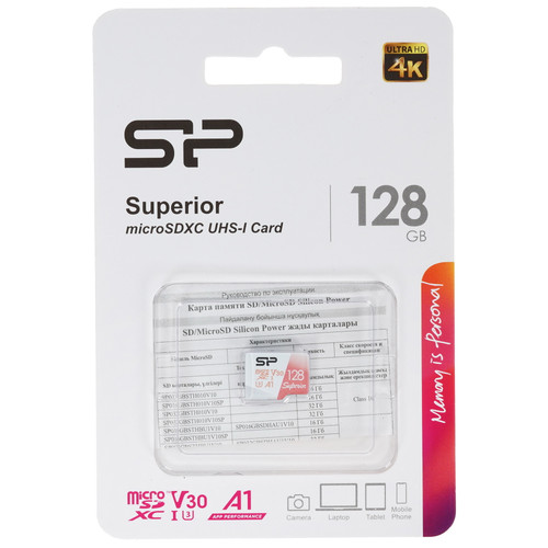 Купить Карта памяти Silicon Power Superior microSDXC 128 ГБ [SP128GBSTXDV3V20] в интернет-магазине DNS. Характеристики, цена  | 5055350.