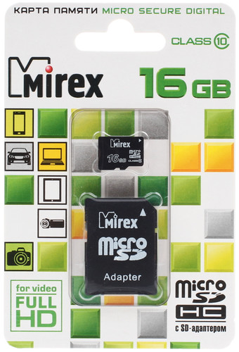 Купить Карта памяти Mirex microSDHC 16 ГБ [13613-AD10SD16] в интернет-магазине DNS. Характеристики, цена  | 1135761.