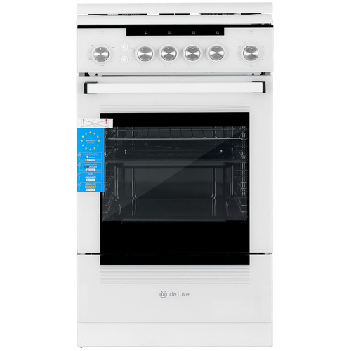 Купить Газовая плита De Luxe 506040.23г (кр) ЧР белый в интернет-магазине DNS. Характеристики, цена De Luxe 506040.23г (кр) ЧР | 9983911.