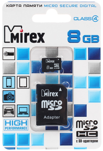 Купить Карта памяти Mirex microSDHC 8 ГБ [13613-ADTMSD08] в интернет-магазине DNS. Характеристики, цена  | 1135729.