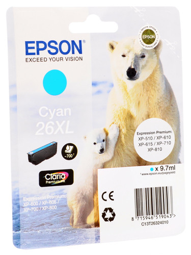Купить Картридж Epson T2632 XL голубой в интернет-магазине DNS. Характеристики, цена Epson T2632 XL | 0158375.