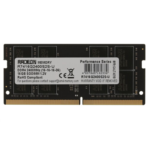 Купить Память SODIMM DDR4 16384Mb PC19200 2400MHz AMD Radeon R7 Performance Series CL16 [R7416G2400S2S-U] Black в интернет-магазине DNS. Характеристики, цена AMD Radeon R7 Performance Series | 1288096.