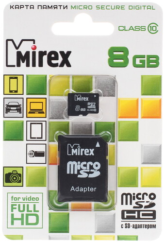 Купить Карта памяти Mirex microSDHC 8 ГБ [13613-AD10SD08] в интернет-магазине DNS. Характеристики, цена  | 1135765.