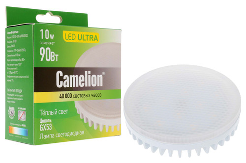 Купить Лампа светодиодная Camelion LED10-GX53/830/GX53 в интернет-магазине DNS. Характеристики, цена Camelion LED10-GX53/830/GX53 | 1208700.