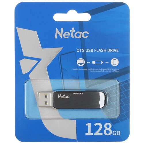 Купить Память OTG USB Flash 128 ГБ Netac US11 [NT03US11C-128G-32BK] в интернет-магазине DNS. Характеристики, цена Netac US11 | 5440738.