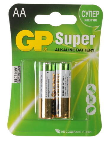 Купить Батарейка GP Super AA (LR6/ER14505/FR6/R6P) в интернет-магазине DNS. Характеристики, цена GP Super | 0144793.