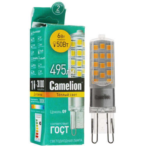Купить Лампа светодиодная Camelion LED G9/NF/6w/830/220v в интернет-магазине DNS. Характеристики, цена Camelion LED G9/NF/6w/830/220v | 4716271.