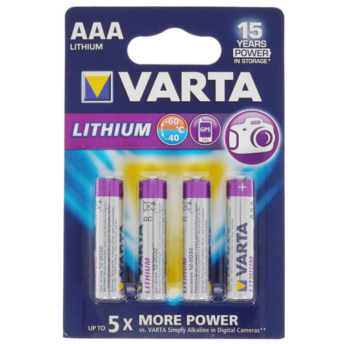 Купить Батарейка Varta Lithium AAA (LR03/FR03) в интернет-магазине DNS. Характеристики, цена Varta Lithium | 5335937.