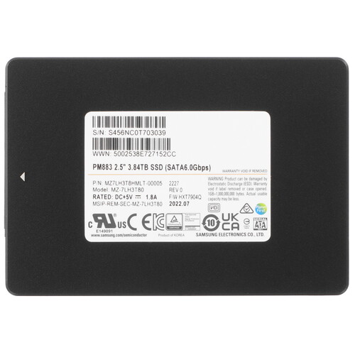 Купить 3840 ГБ Серверный SSD Samsung PM883 [MZ7LH1T9HMLT-00005] в интернет-магазине DNS. Характеристики, цена Samsung PM883 | 5079861.