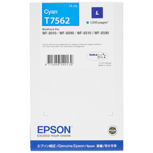 Купить Картридж Epson T7562 голубой в интернет-магазине DNS. Характеристики, цена Epson T7562 | 7974933.