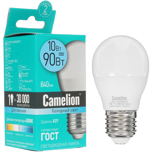 Купить Лампа светодиодная Camelion LED E27/G45/10w/845 в интернет-магазине DNS. Характеристики, цена Camelion LED E27/G45/10w/845 | 1392757.