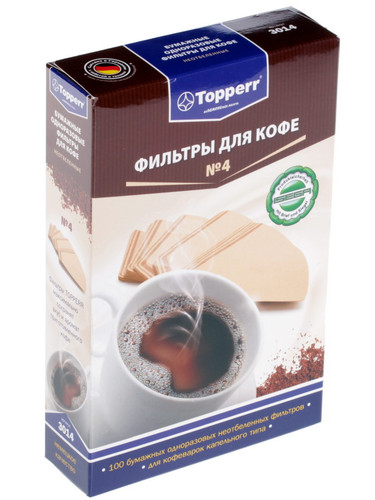 Купить Одноразовые фильтры Topperr 3014 №4 коричневый в интернет-магазине DNS. Характеристики, цена Topperr 3014 | 6611397.