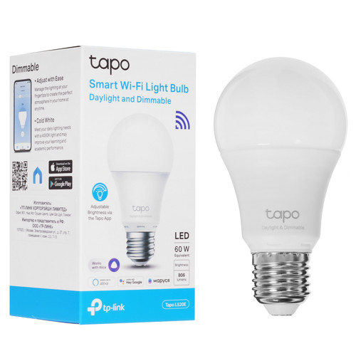 Купить Умная светодиодная лампа TP-Link Tapo L520E в интернет-магазине DNS. Характеристики, цена TP-Link Tapo L520E | 5020268.