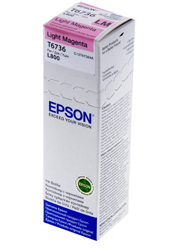Купить Чернила водорастворимые Epson T6736 светло-пурпурный в интернет-магазине DNS. Характеристики, цена Epson T6736 | 0135186.