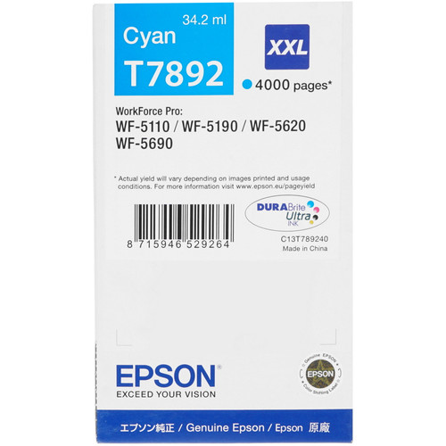 Купить Картридж Epson T7892 голубой в интернет-магазине DNS. Характеристики, цена Epson T7892 | 7975878.