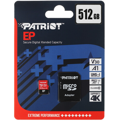 Купить Карта памяти Patriot EP microSDXC 512 ГБ [PEF512GEP31MCX] в интернет-магазине DNS. Характеристики, цена  | 5077716.