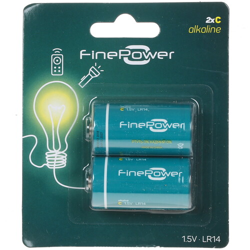 Купить Батарейка FinePower Alkaline C (LR14/ER26500/R14) в интернет-магазине DNS. Характеристики, цена FinePower Alkaline | 1262726.