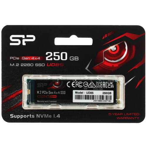 Купить 250 ГБ M.2 NVMe накопитель Silicon Power UD85 [SP250GBP44UD8505] в интернет-магазине DNS. Характеристики, цена Silicon Power UD85 | 5405651.