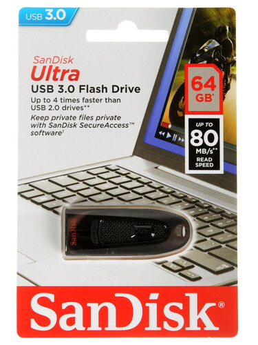Купить Память USB Flash 64 ГБ SanDisk Ultra [SDCZ48-064G-U46] в интернет-магазине DNS. Характеристики, цена SanDisk Ultra | 0198433.