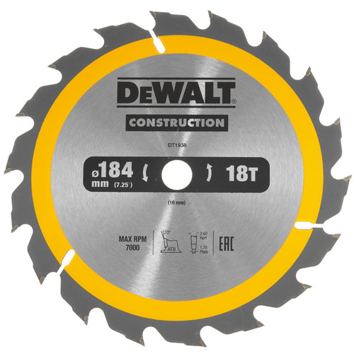 Купить Диск пильный DeWalt CONSTRUCTION DT1938 в интернет-магазине DNS. Характеристики, цена DeWalt CONSTRUCTION DT1938 | 5303136.