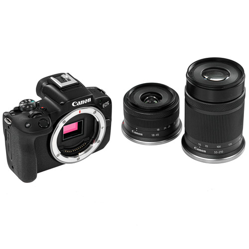 Купить Беззеркальный фотоаппарат Canon EOS R50 Kit 18-45 + 55-210 RF черный в интернет-магазине DNS. Характеристики, цена Canon EOS R50 Kit 18-45 + 55-210 RF | 5421723.