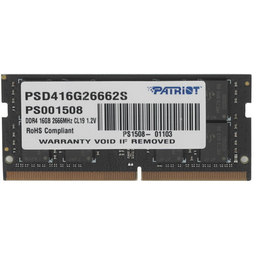 Купить Оперативная память SODIMM Patriot Signature Line [PSD416G26662S] 16 ГБ в интернет-магазине DNS. Характеристики, цена Patriot Signature Line | 1350988.