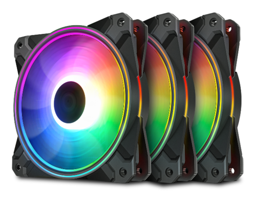 Купить Комплект вентиляторов DEEPCOOL CF120 Plus [DP-F12-AR-CF120P-3P] черный в интернет-магазине DNS. Характеристики, цена DEEPCOOL CF120 Plus | 1670955.