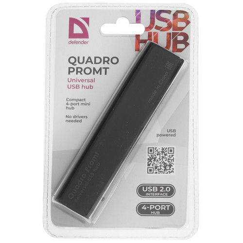 Купить USB-разветвитель Defender Quadro Promt в интернет-магазине DNS. Характеристики, цена Defender Quadro Promt | 5034190.