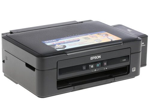 Купить МФУ Epson L222  (Принтер/Копир/Сканер:  A4  5760x1440dpi  27ppm  3pl  СНПЧ(4x70ml)  USB2.0) в интернет-магазине DNS. Характеристики, цена  | 1022432.