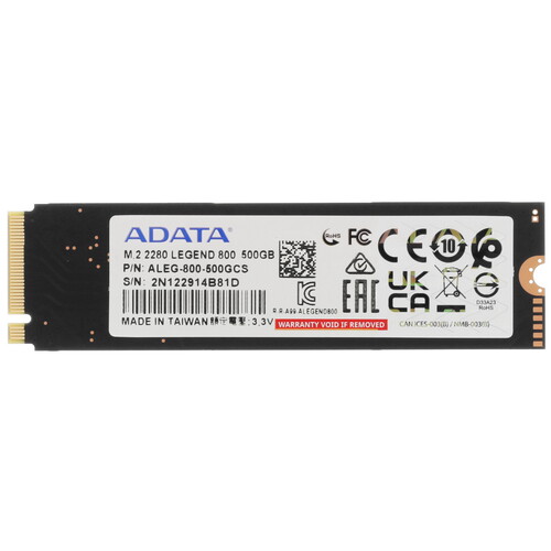 Купить 500 ГБ M.2 NVMe накопитель ADATA LEGEND 800 [ALEG-800-500GCS] в интернет-магазине DNS. Характеристики, цена ADATA LEGEND 800 | 5433001.