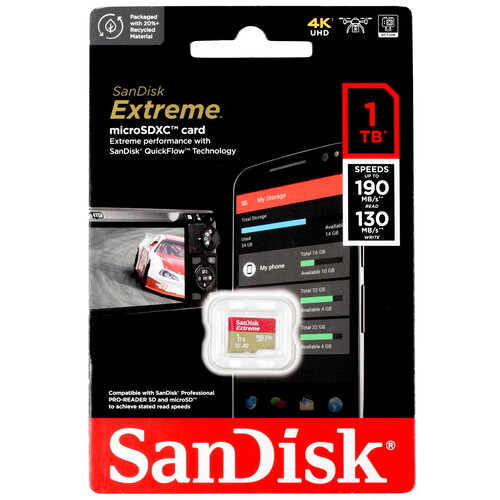Купить Карта памяти SanDisk Extreme microSDXC 1024 ГБ [SDSQXAV-1T00-GN6MN] в интернет-магазине DNS. Характеристики, цена  | 5408836.