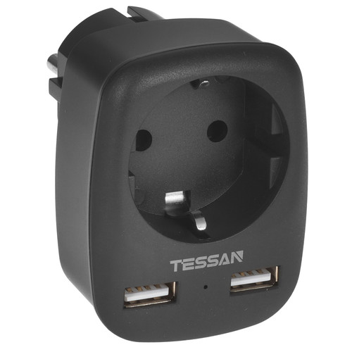 Купить Адаптер питания Tessan TS-611-DE черный в интернет-магазине DNS. Характеристики, цена Tessan TS-611-DE | 5366313.