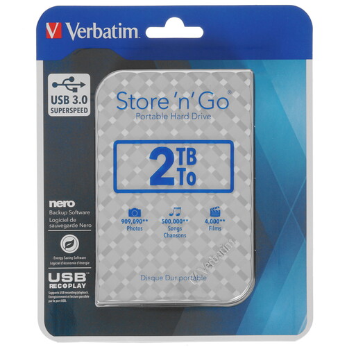 Купить 2 ТБ Внешний HDD Verbatim Store 'n' Go в интернет-магазине DNS. Характеристики, цена Verbatim Store 'n' Go | 5327185.