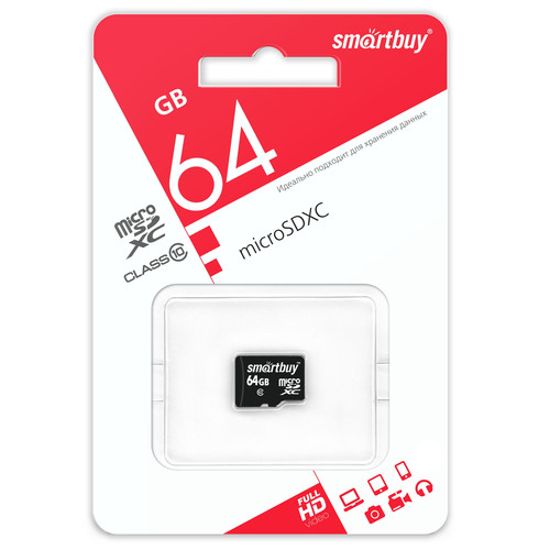 Купить Карта памяти Smartbuy microSDXC 64 ГБ [SB64GBSDCL10-00LE] в интернет-магазине DNS. Характеристики, цена  | 6679349.
