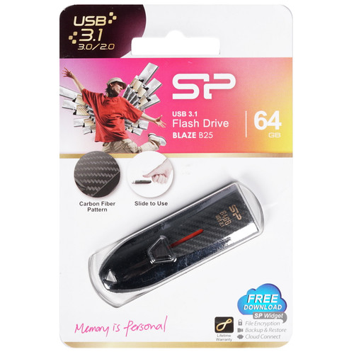 Купить Память USB Flash Silicon Power Blaze B25 [3.0, 64 Gb, пластик, черный] в интернет-магазине DNS. Характеристики, цена Silicon Power Blaze B25 | 1268211.