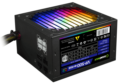 Купить Блок питания GameMax VP-500 Modular RGB [VP-500-M-RGB] черный в интернет-магазине DNS. Характеристики, цена GameMax VP-500 Modular RGB | 5369913.