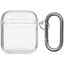 Чехол Aceline для Aceline LightPods, Apple AirPods, Apple AirPods 2, прозрачный [металл, полиуретан, застежка - карабин]