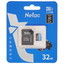 Карта памяти Netac microSDHC 32 ГБ [NT02P500STN-032G-R] [Class 10, UHS Class 1, чтение - 80 Мбайт/сек]