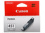 Картридж Canon CLI-451GY серый [МФУ, принтер, оригинальный, 780 страниц, 1 шт]