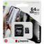Карта памяти Kingston Canvas Select Plus microSDXC 64 ГБ [SDCS2/64GB] [A1, Class 10, Video Class 10, запись - 85 Мбайт/сек, чтение - 100 Мбайт/сек]