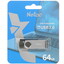 Память USB Flash 64 ГБ Netac U505 [NT03U505N-064G-30BK] [USB 3.2 Gen 1/USB Type-A, поворотный (флип), металл, пластик]