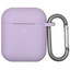 Чехол Aceline  для Aceline LightPods, Apple AirPods, Apple AirPods 2, сиреневый [металл, силикон, застежка - карабин]