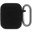 Чехол Aceline для Aceline LightPods, Apple AirPods, Apple AirPods 2, черный [металл, силикон, застежка - карабин]