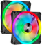 Комплект вентиляторов Corsair iCUE QL140 RGB Dual Fan Kit with Lighting Node CORE [CO-9050100-WW] черный [140 x 140 мм, 4 pin, 550 об/мин - 1250 об/мин,  - 26 дБ, в комплекте - 2]