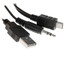 Кабель   Aceline jack 3.5 мм, USB Type-A - mini USB черный [Male - Male, 1 м]