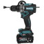 Дрель-шуруповерт Makita HP001GD201 XGT 40V [2 АКБ, бесщеточный, ударный (удар поступательный, осевой), быстрозажимной, 140 Н·м, Li-Ion, 2.5 А*ч, кейс, 2.4 кг]