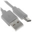 Кабель FinePower USB Type-C - USB Type-A серый [форма - круглая, оплетка - ПВХ, 2 А]